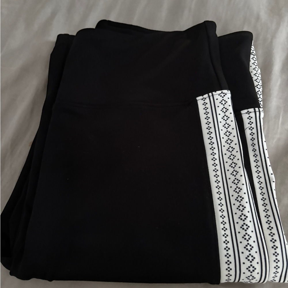 Lou & Grey Black Joggers with White Patterned Stripe